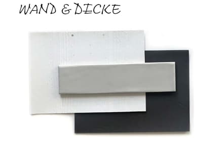 Moderne Kunst mit rechteckigen Formen und Text 'WAND & DICKE'.