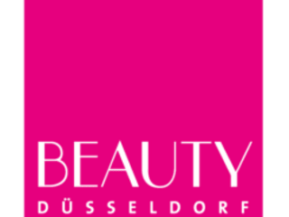 Logo von Beauty Düsseldorf in Pink und Weiss.