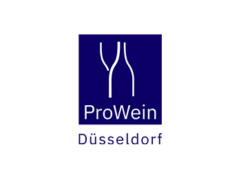 ProWein Düsseldorf Logo mit Flaschen-Silhouetten.